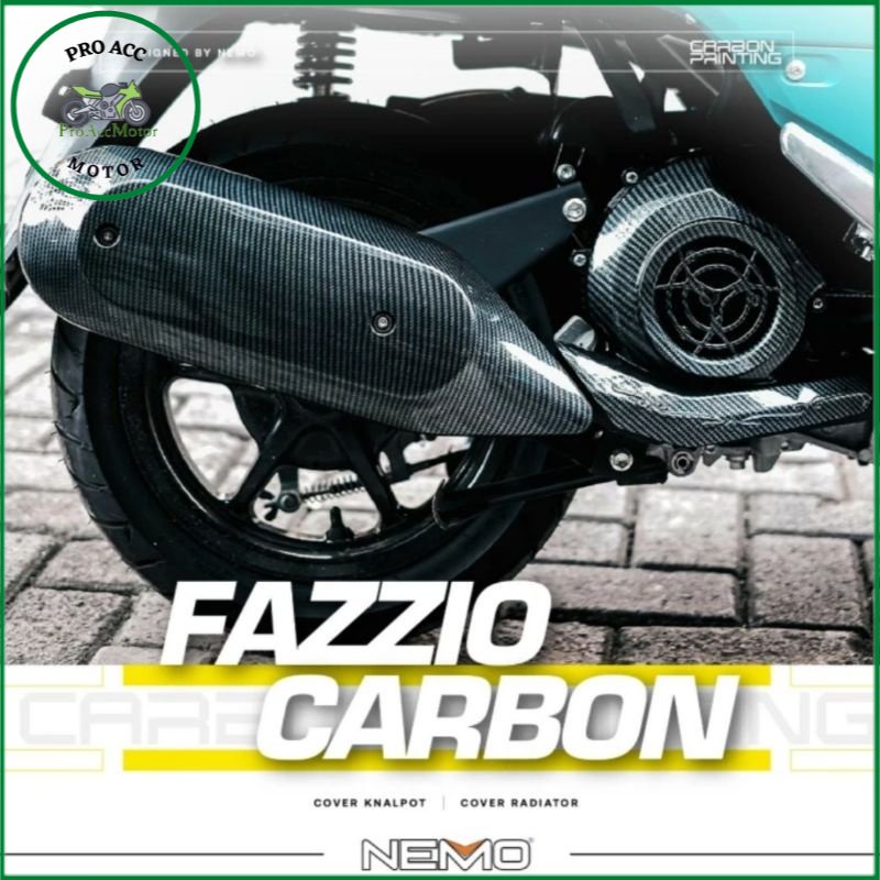 Cover Tutup Knalpot Carbon Yamaha FAZZIO Carbon Nemo (bisa cod)