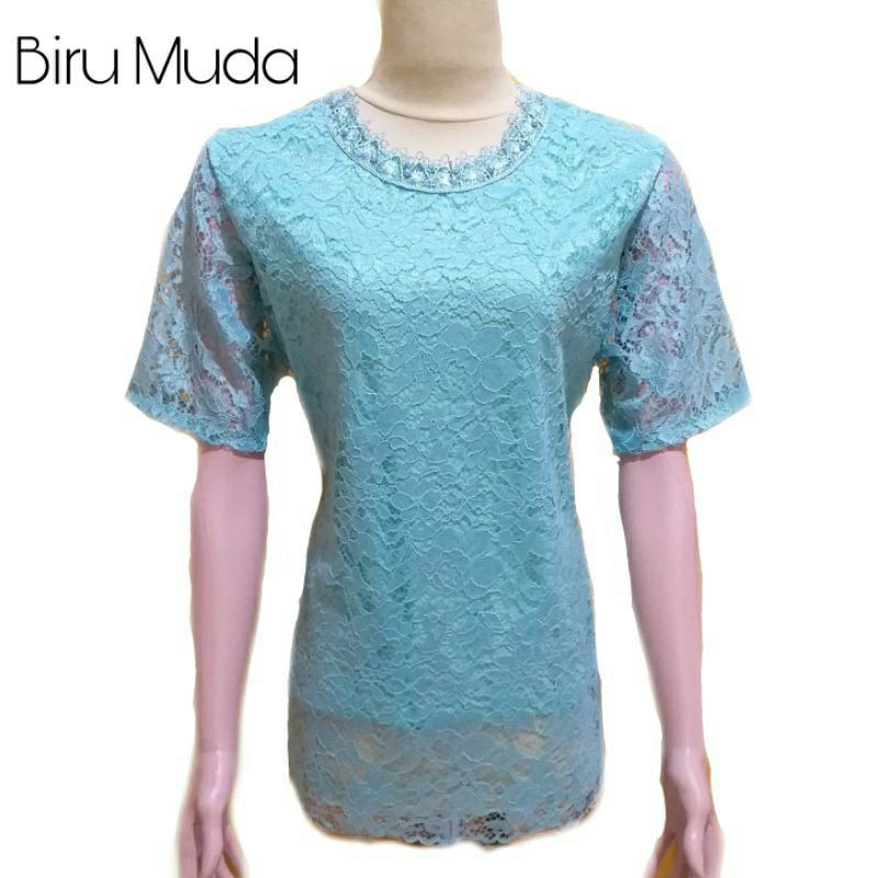 [BAYAR DITEMPAT] ATASAN BROKAT LENGAN PENDEK/BAJU NATAL/ BAJU IMLEK TERMURAHH