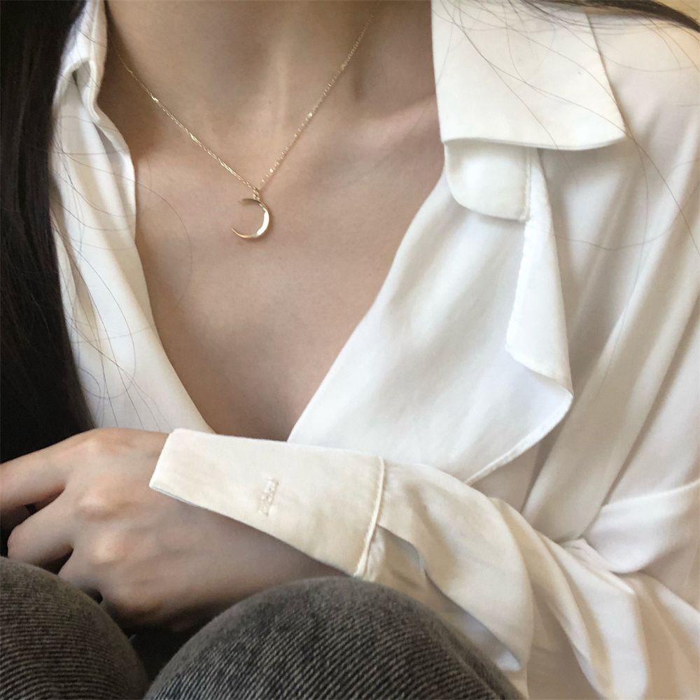 Suyo Bulan Kalung Hadiah Wanita Pria Hari Valentine Klavikula Necklace