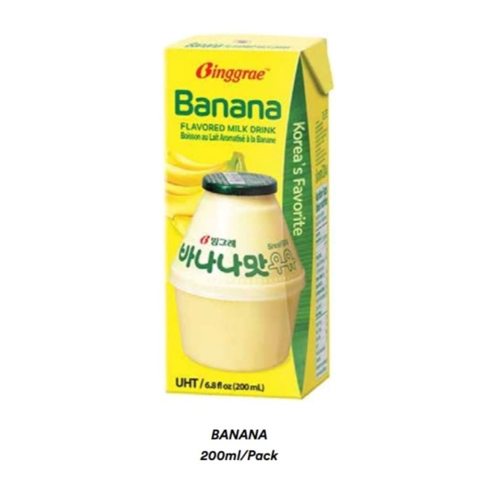 

fe20011vv Binggrae Banana Flavored Milk Drink 200 Ml Xa201As