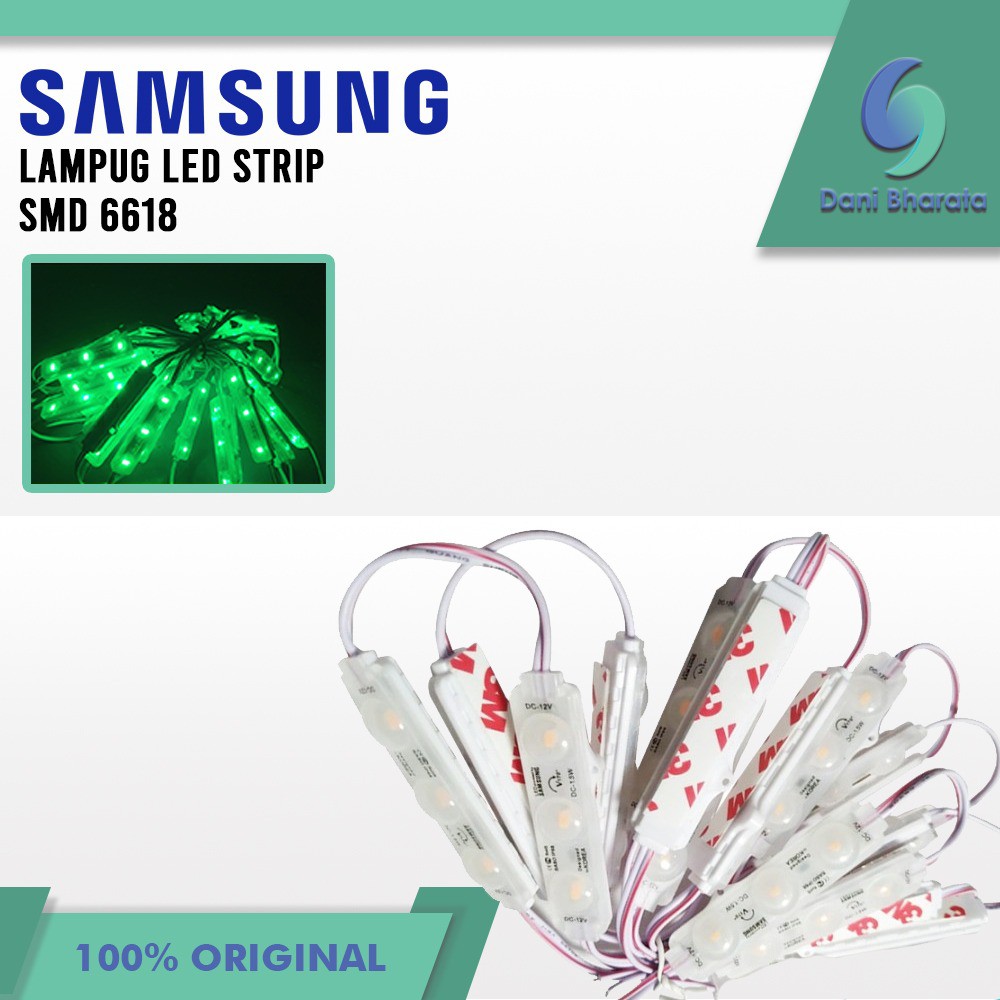 SAMSUNG Lampu LED Modul 6618 SMD 12v DC 3 Mata LED Modul Strip 3 Mata 1.5 Watt 12 Volt - PUTIH