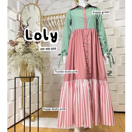 Loly by Zisheeri / Casual Dress / Gamis Branded / Moslem Wear / Gamis Wanita / Holwa Fashion