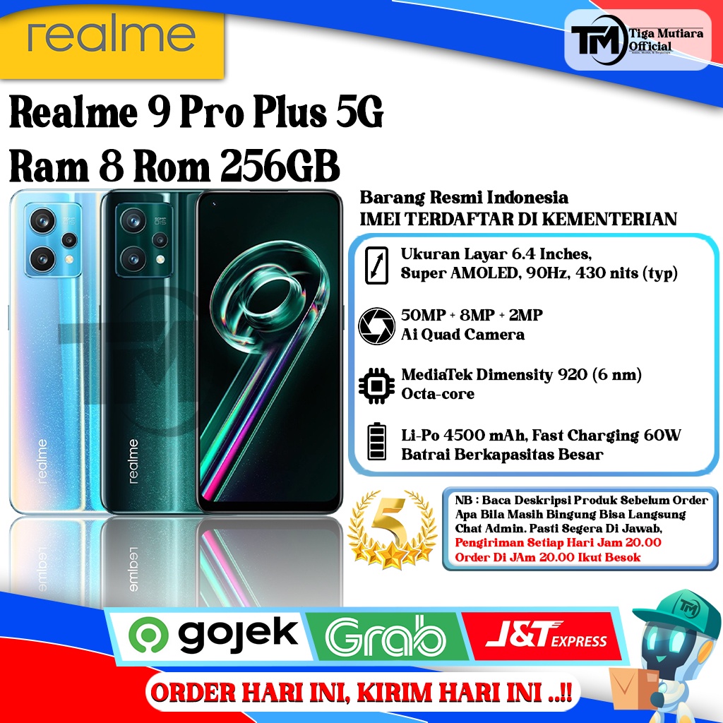 Realme 9 Pro Plus 5G Ram 8 Rom 128GB | 256GB Segel Original & Bergaransi Resmi