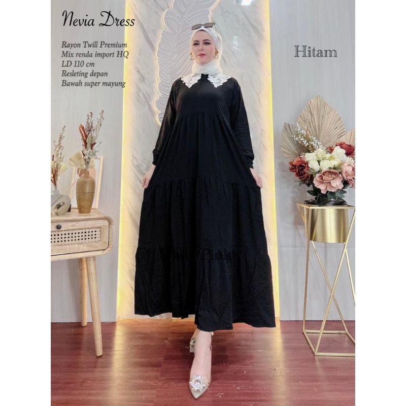 Gamis renda rayon Twill //JF1072