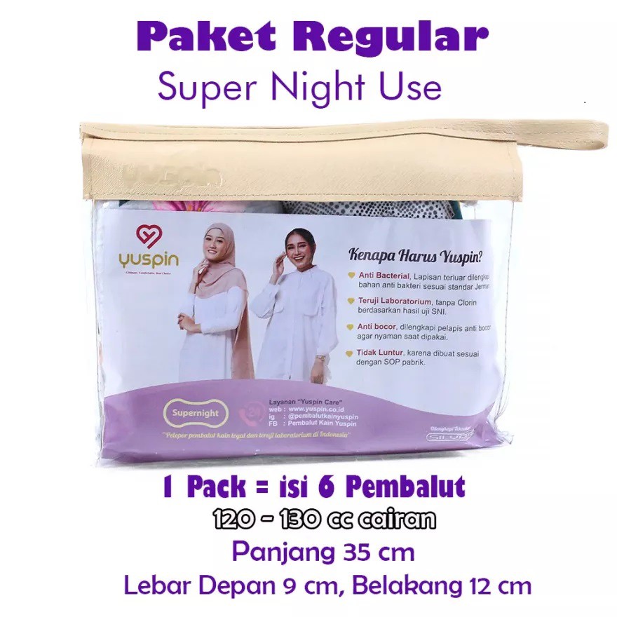 [Free Gift] Paket Pembalut Super Night Use Yuspin Anti Bacterial