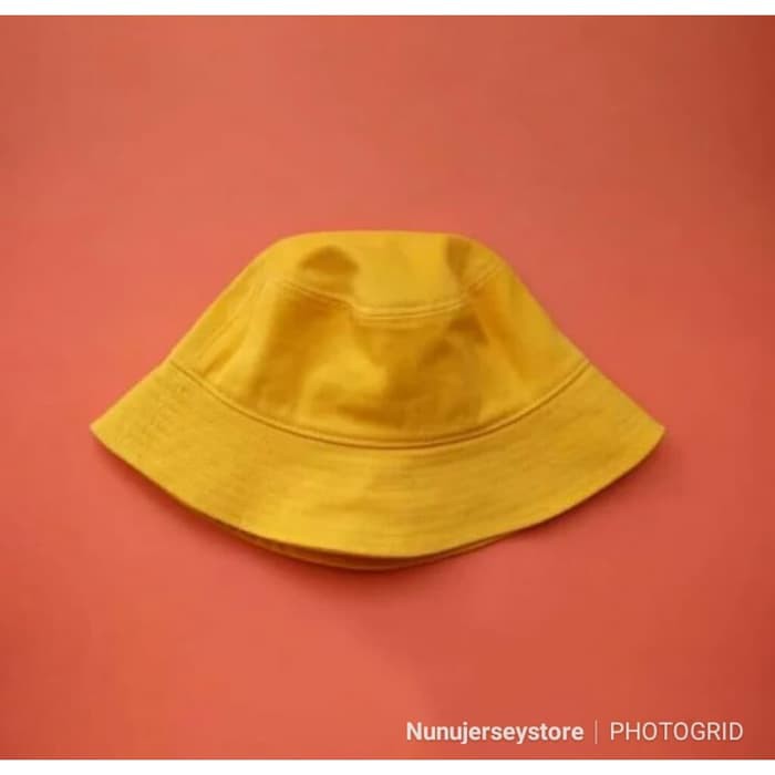 NJSTO431 BUCKET HAT POLOS KUNING TOPI RIMBA BAHAN DISTRO TOP QUALITY KEREN