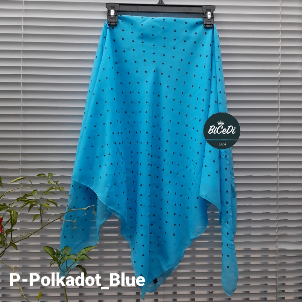 Jilbab / kerudung segi empat polkadot polos motif simple