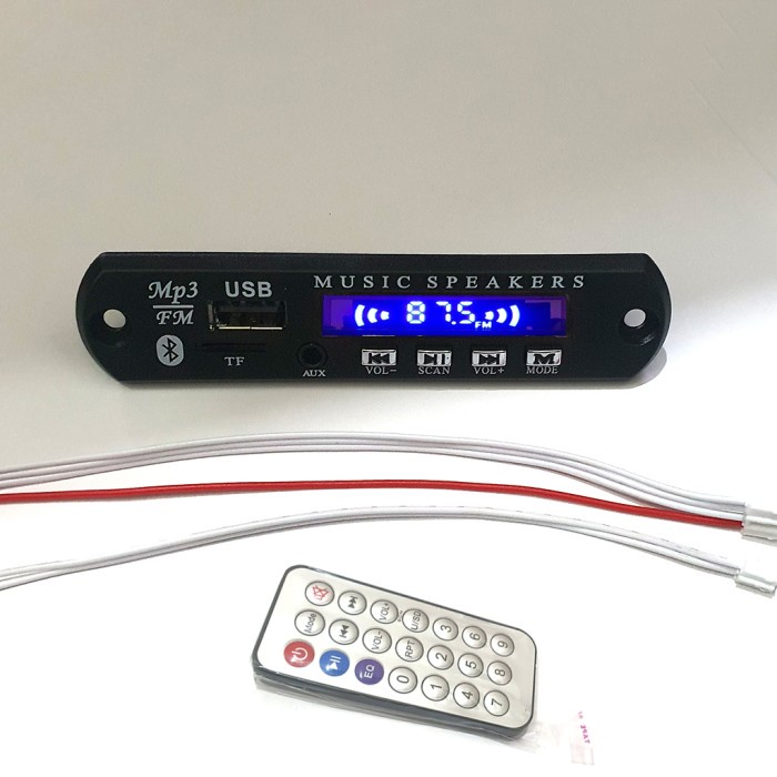 Kit Panel MP3 USB/TF FM Radio Bluetooth - 4 Tombol - PCB Pendek