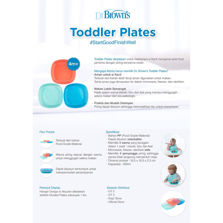 MAK275 DR BROWNS PIRING TODDLER PLATES ISI 3