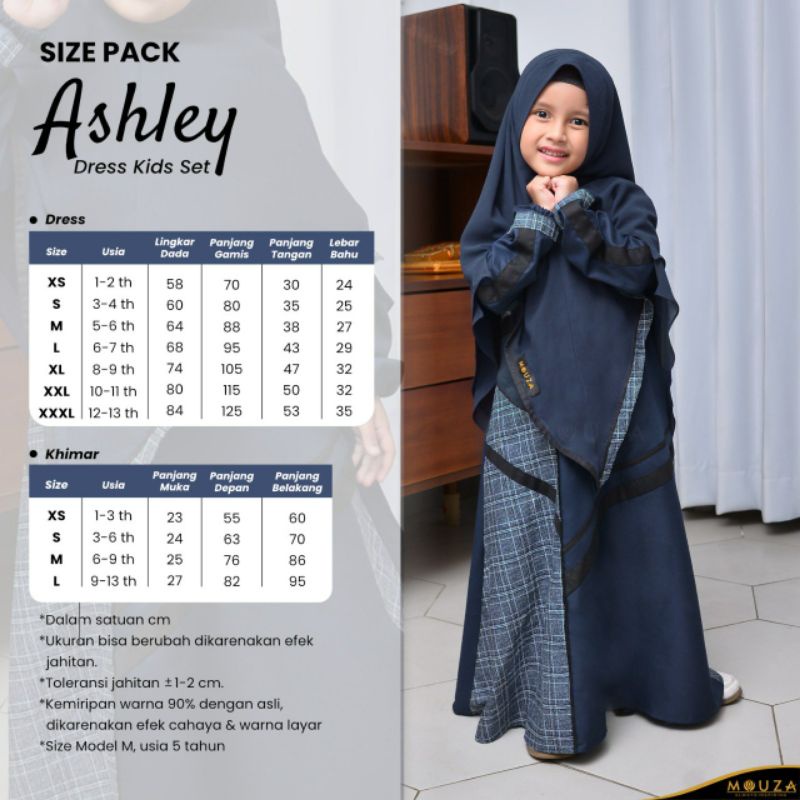 [Puby] ASHLEY DRESS SET KIDS BY MOUZA INDONESIA | SERAGAM LEBARAN | SARIMBIT IDUL FITRI | SARIMBIT M