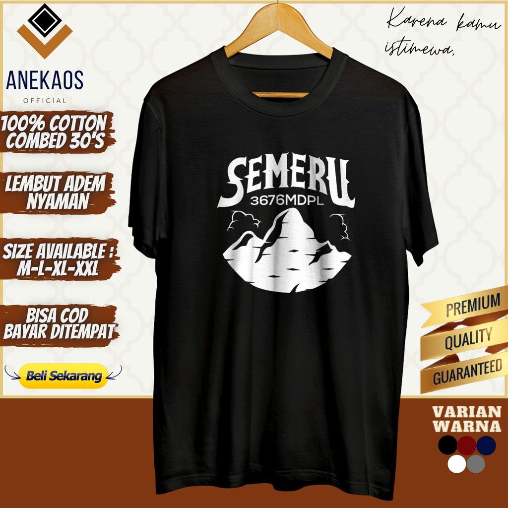 Kaos Gunung Semeru Kaos Pendaki Kaos Outdoor Baju Gunung Kaos Distro Pria Baju Distro Murah Atasan