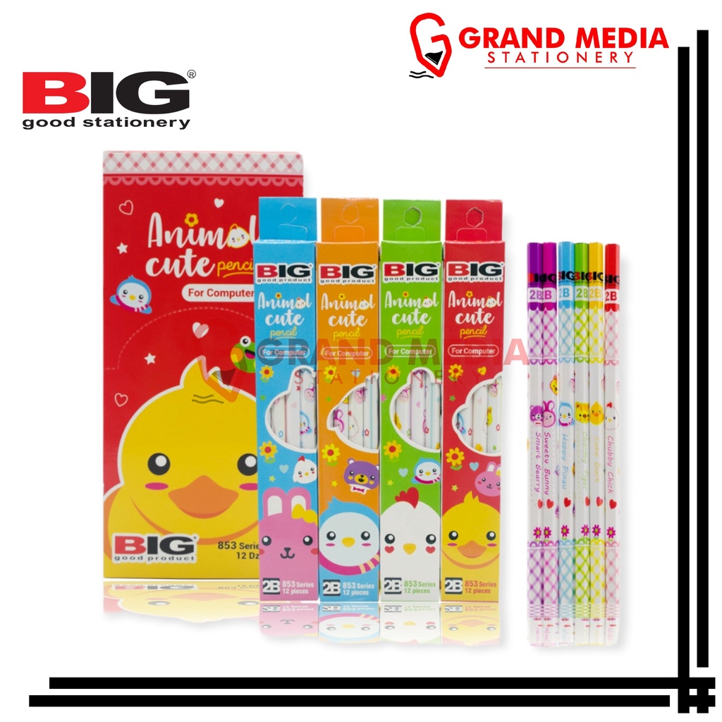

[GRAND MEDIA] PENCIL / PENSIL 2B BIG CUTE ANIMALS NO.853 / 1PCS
