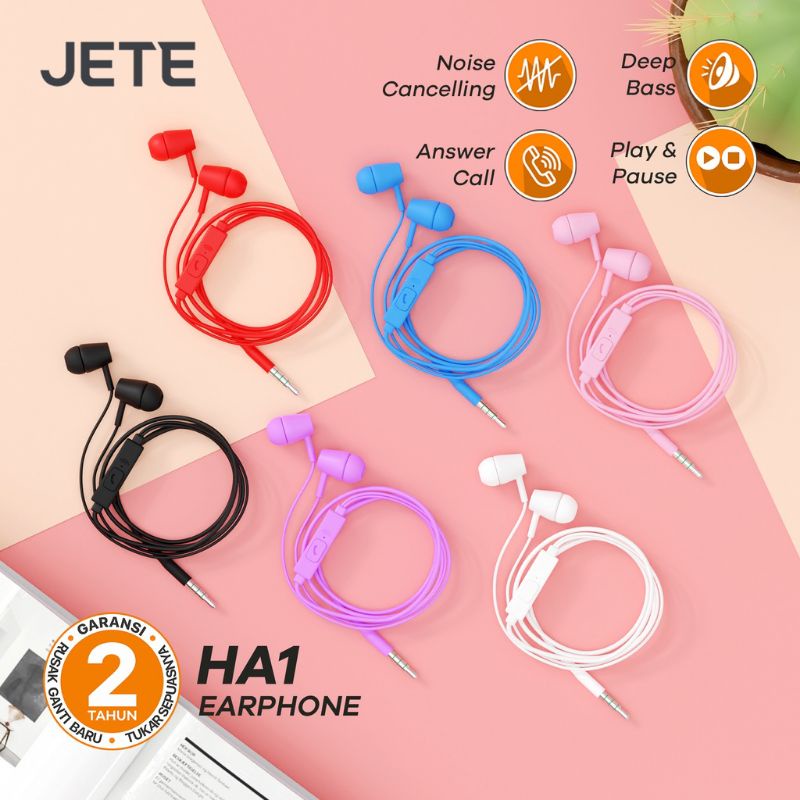 JETE HA1 &amp; HA3 Earphone Full Color