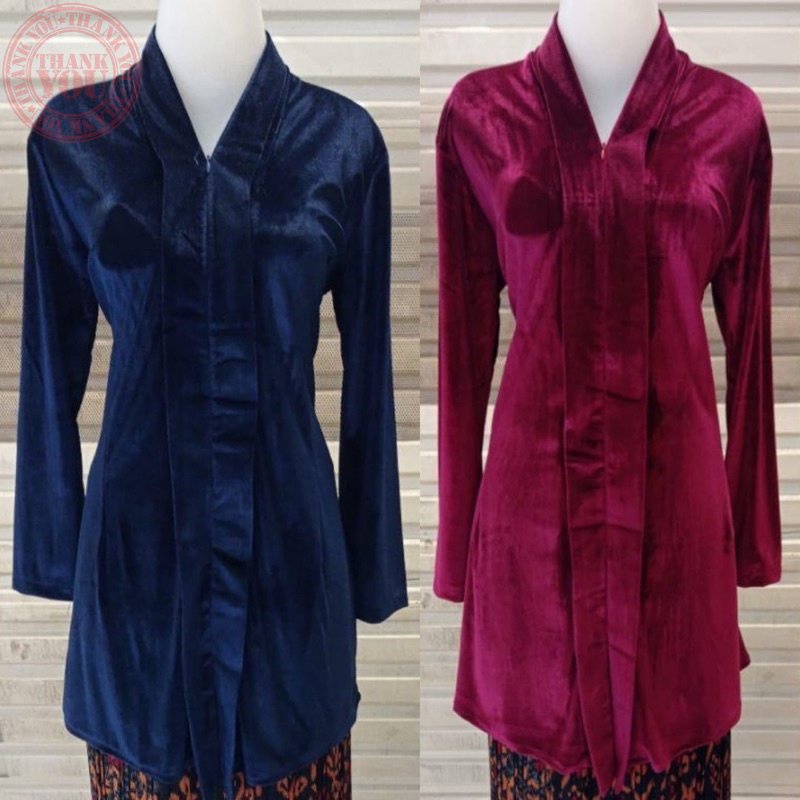 Kebaya Bludru Kartini Panjang / Kebaya Kartini V neck Terbaru Kebaya Bludru