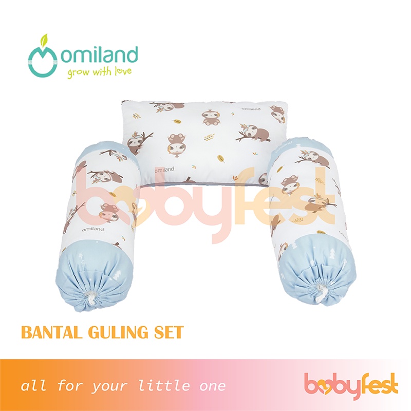 Omiland Set Bantal Guling Bayi Sloth Series