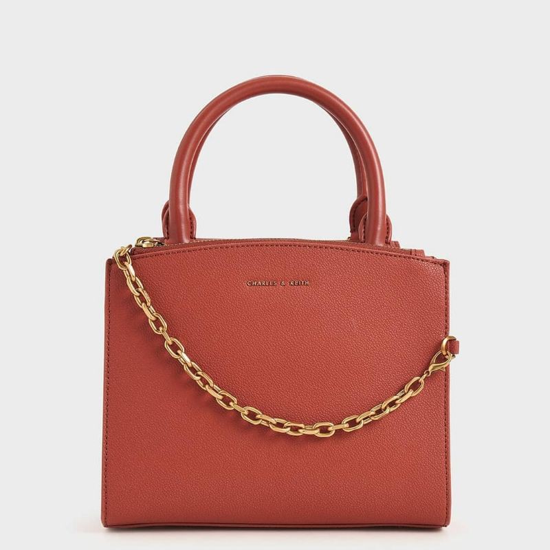 CK Chain-Link Top Handle Bag