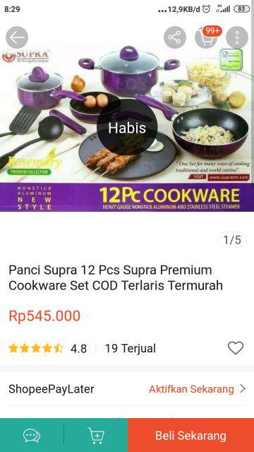 Panci Supra 12 Pcs Supra Premium Cookware Set Cod Terlaris Termurah Bisa Bayar Di Tempat