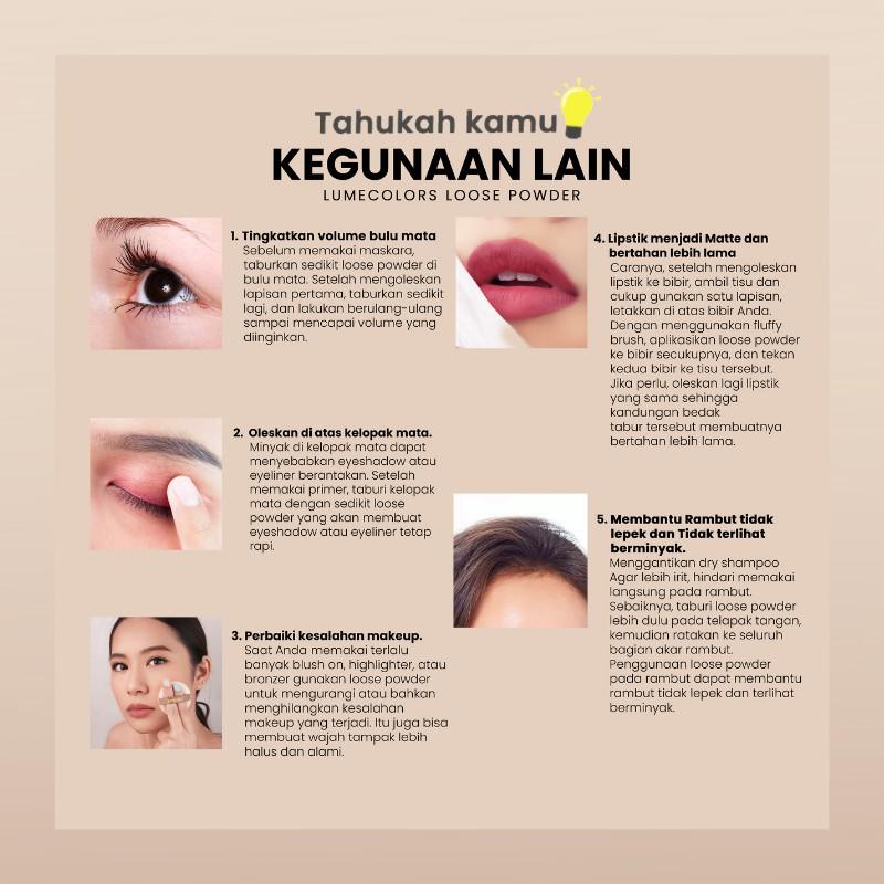 Lumecolors Loose Powder Pore Blurring Effect With Oil Control Bedak Tabur Lumecolors Tahan Lama