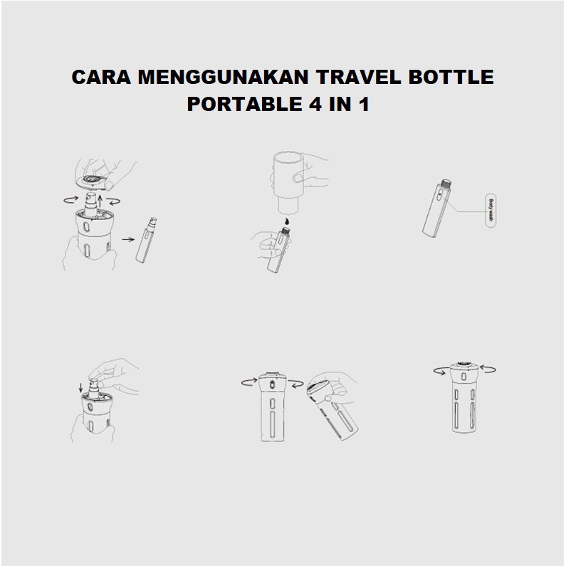 Swopply HL0097 Botol Travel Set 4 In 1 Dispenser Sabun Shampoo Portable Praktis Mini Travelling Bottle Organizer