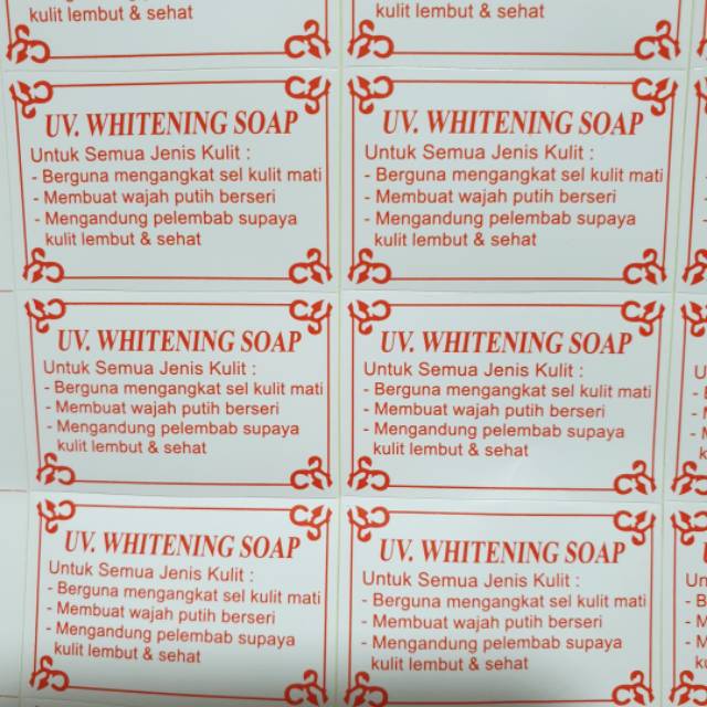 

Stiker sabun uv whitening isi 27