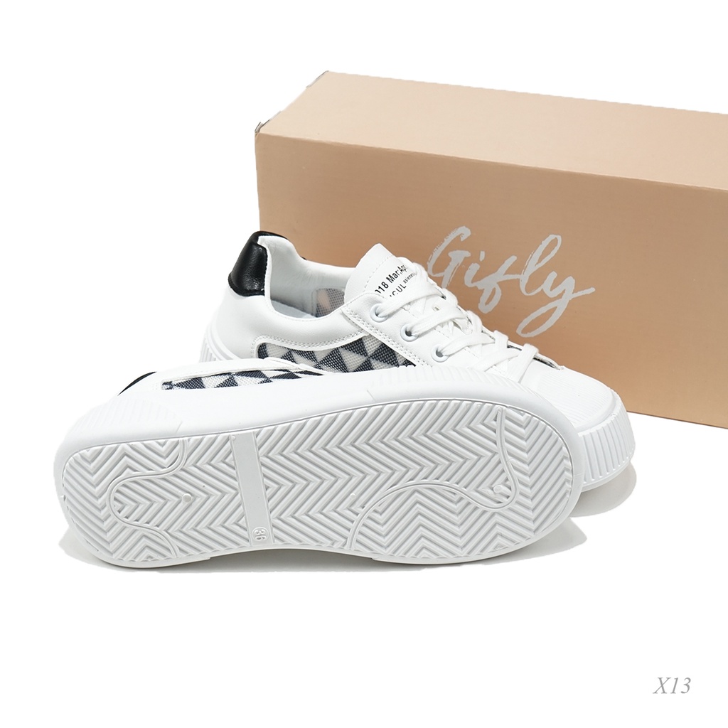 GIFLY GoHyun Sneakers Sepatu Wanita Motif Catur Shoes X13-5