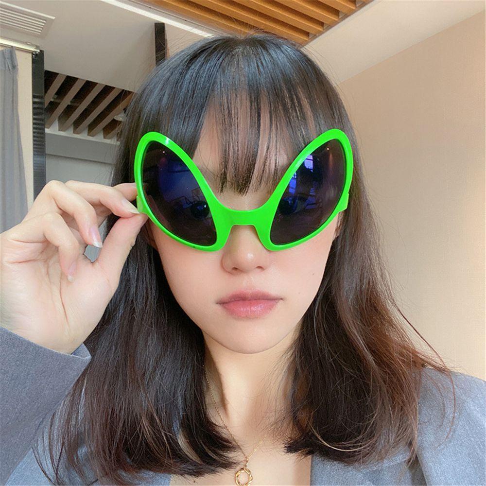 Suyo Kacamata Alien Hijau Dekorasi Festival Natal Halloween Alien Sunglasses