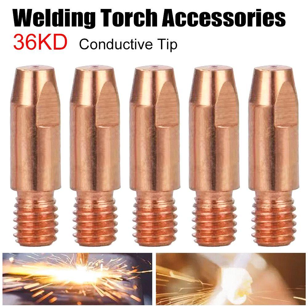 Populer 5pcs Welding Torch Conductive Tip Solder Perlengkapan MIG MAG Welder Welder Aksesori Contact Tip Holder