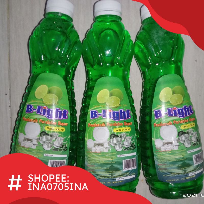 B-LIGHT 450 ML / SABUN CUCI PIRING KEMASAN BOTOL 450 ML