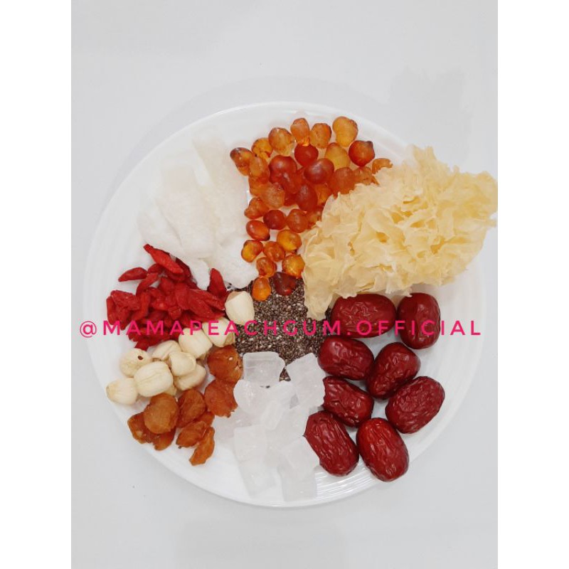 Peach gum Dessert size L SUPER A+ 10mangkok ,setiap pembelian 1pack PGD L FREE spt gbr