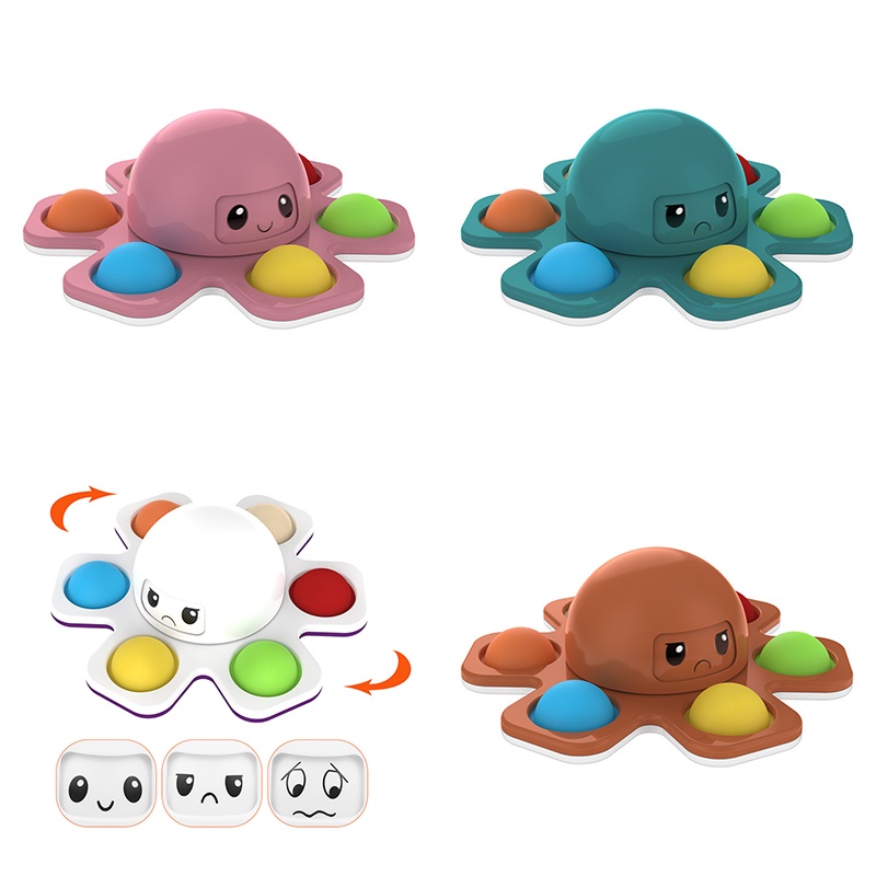 【Ready Stock】Octopus Pop It Gyro Fingertip Push Bubble Toys Stress Reliever Sensory Fidget Silicone toys