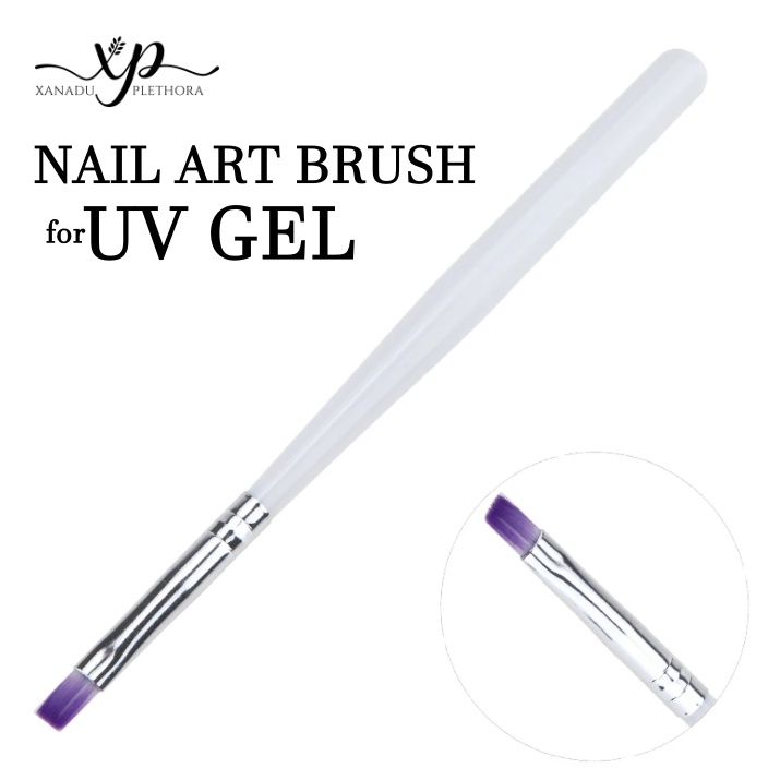 1PC Painting Brush Nail Art UV Gel Manicure Radient Purple Color Brush White Handle Draw Pen for Gel Nail Polish Painting Drawing