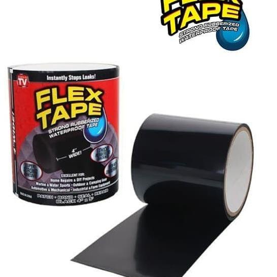 

♔ FLEX TAPE 4" x 1,5 m / isolasi ajaib / lakban - Hitam ❄