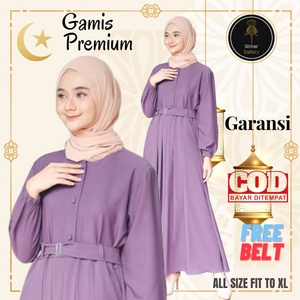 Dress Baju Muslim Gamis Pesta Wanita Polos Simple Premium Remaja Dewasa Terbaru 2021 Kekinian Mewah 