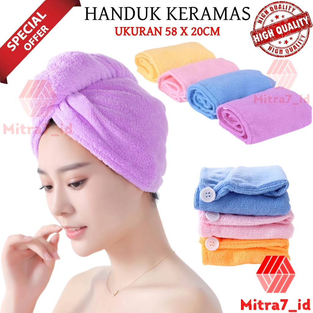 [M7] HANDUK KERAMAS KRAMAS / HAIR TOWEL / HANDUK KEPALA MANDI DEWASA / HANDUK RAMBUT MICROFIBER