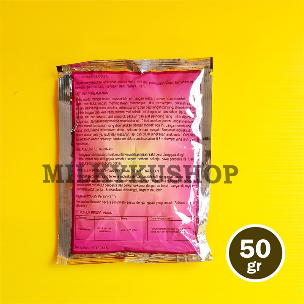 BENTAN 45 WP 50 GRAM KEMASAN  PABRIK MOLUSKISIDA RACUN SIPUT KEONG