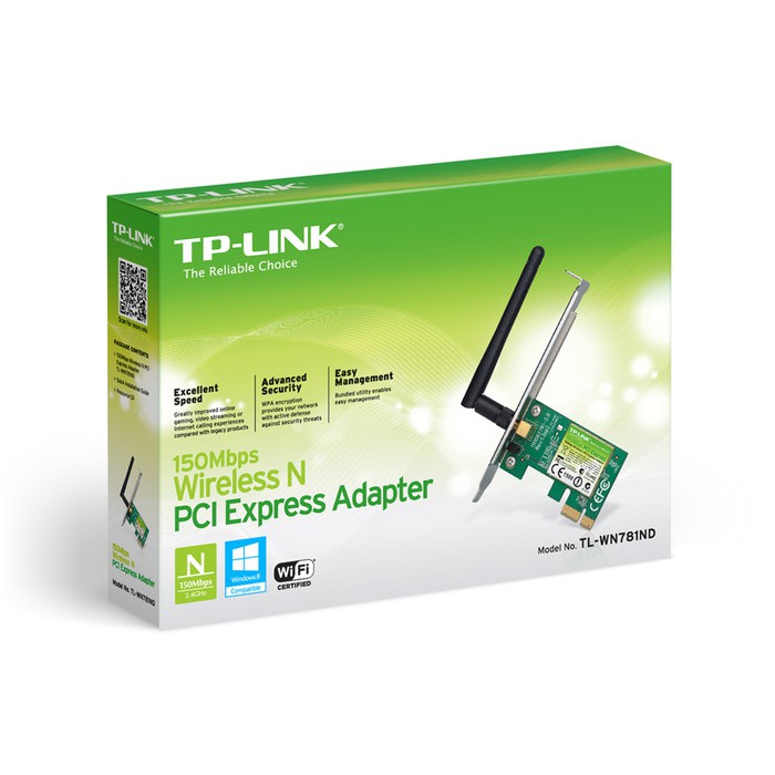 WIRELESS PCI EXPRESS ADAPTER TP-LINK 150MBPS WN781ND CARD PCIE WIFI