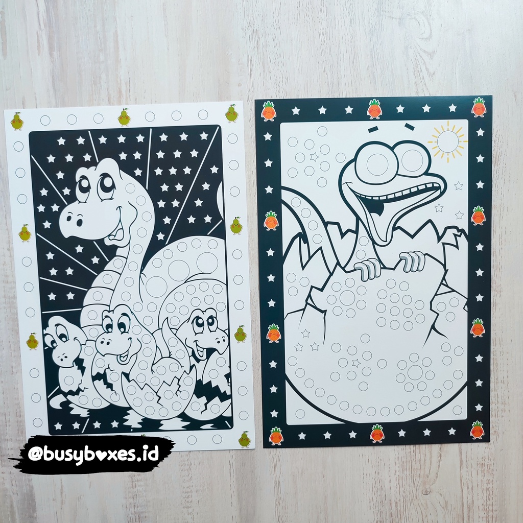 [busyboxes.id] Mainan Edukasi Aktivitas anak mainan montessori preschool Menempel Sticker seri dinosaurus DIY kerajinan tangan