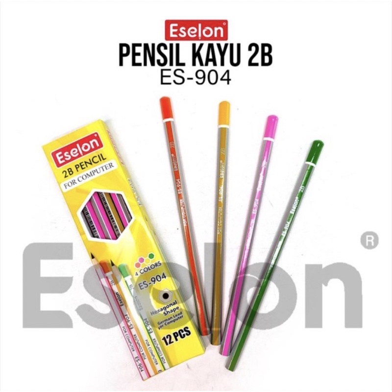 

12pcs PENSIL 2B COLOUR ES-904 ESELON PENSIL KAYU