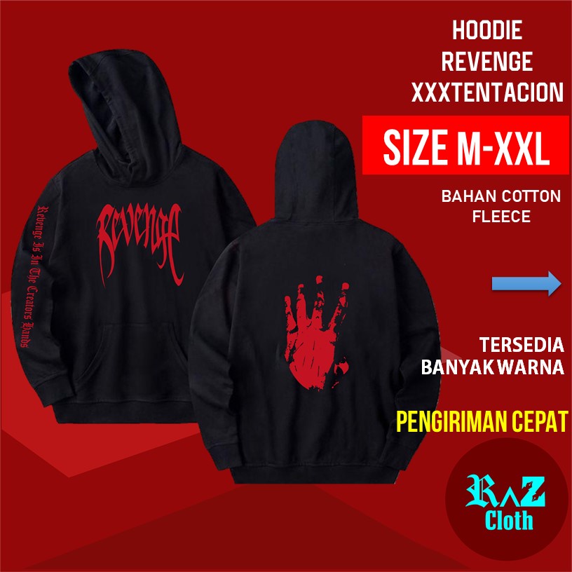 Jaket Hoodie Hodie Pria Pullover Jumper XXXTentacion Revenge Is In The Creators Hands