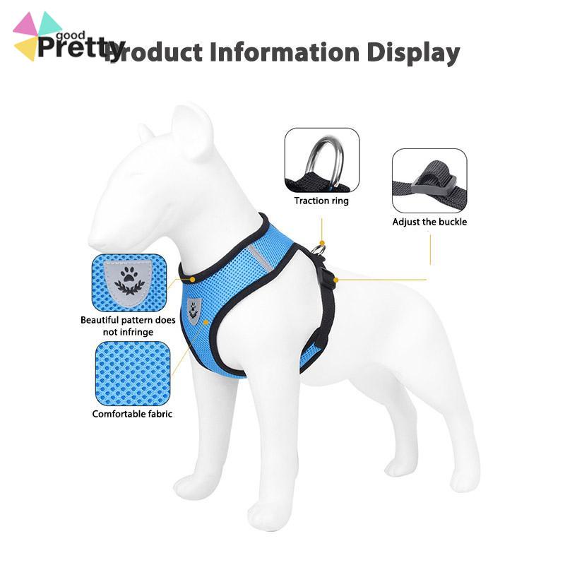 Pet Chest Back Leash Mesh Strip Reflektif Crossing Road Perlengkapan Hewan Peliharaan tahan aus - PD