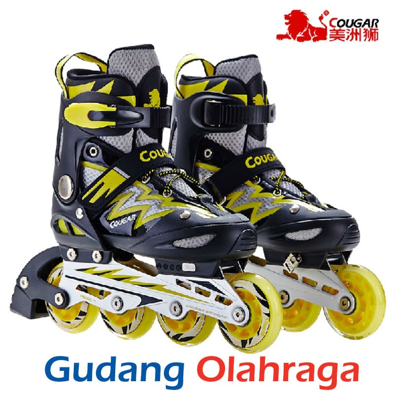 Terlaris Sepatu Roda COUGAR Inline Skate MZS835L Balck Yellow Murah