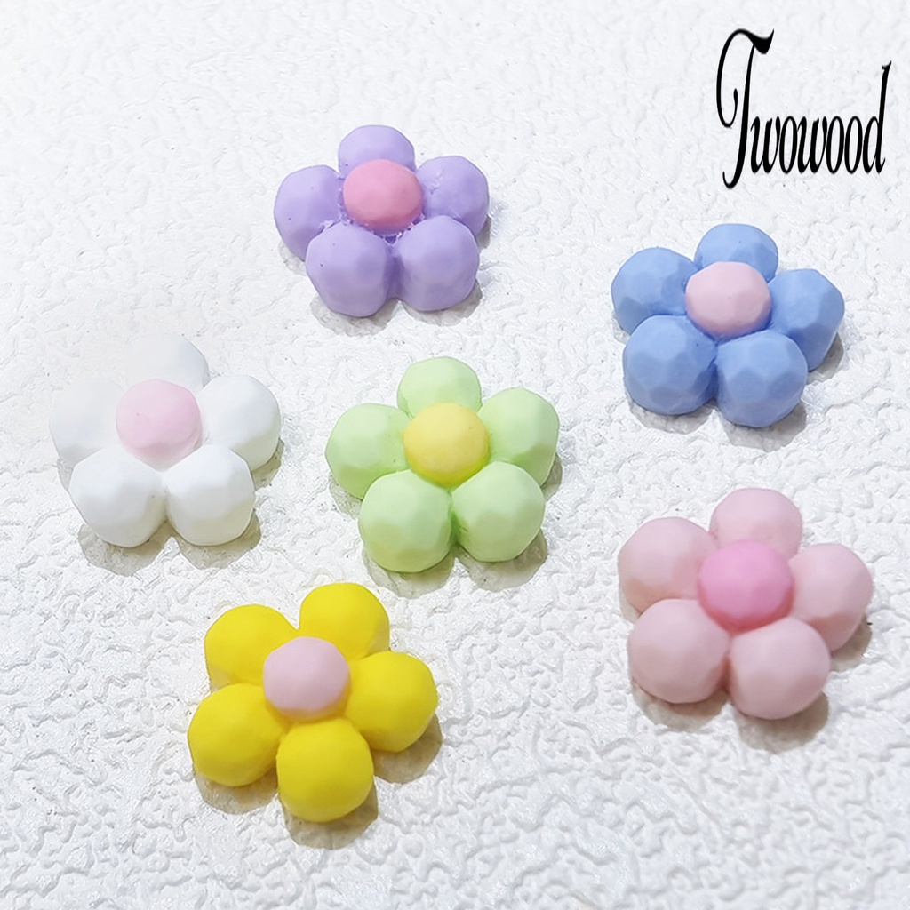 20 Pcs Ornamen Kuku Bentuk Bunga 3D Bahan Resin Tahan Air Untuk Dekorasi Nail Art