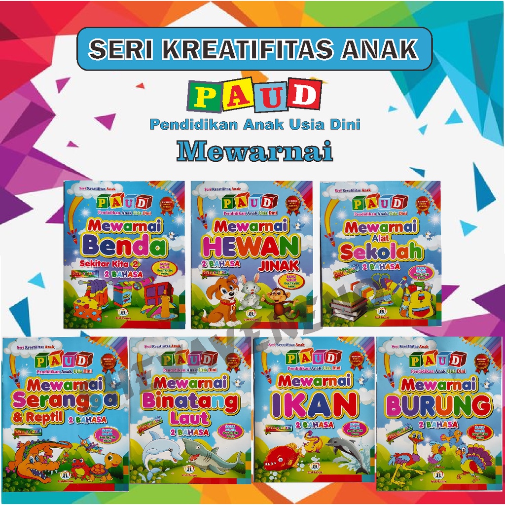 Buku Seri Kreatifitas Anak Paud Mewarnai 3 Terbaru Termurah