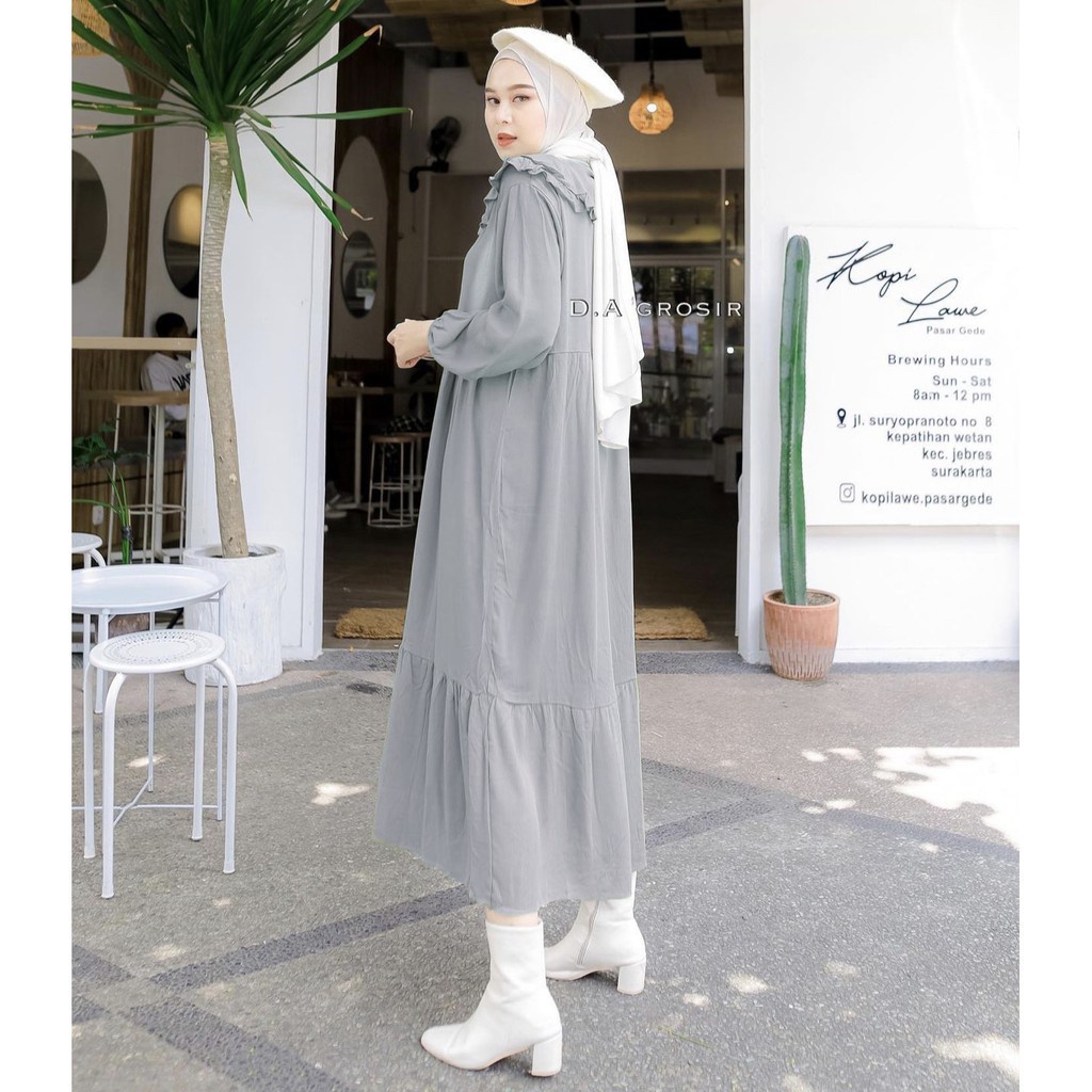 Tq88indonesia Baju Muslim Wanita Terbaru /  MASHITA DRESS  MIDI RUBI /  Dres / Ootd Kekinian