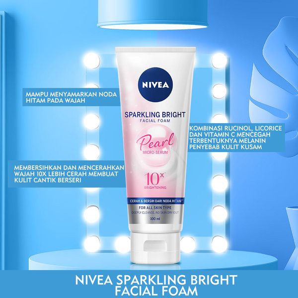 NIVEA Sparkling Bright Whitening Facial Foam Sabun Pembersih Pencerah Wajah