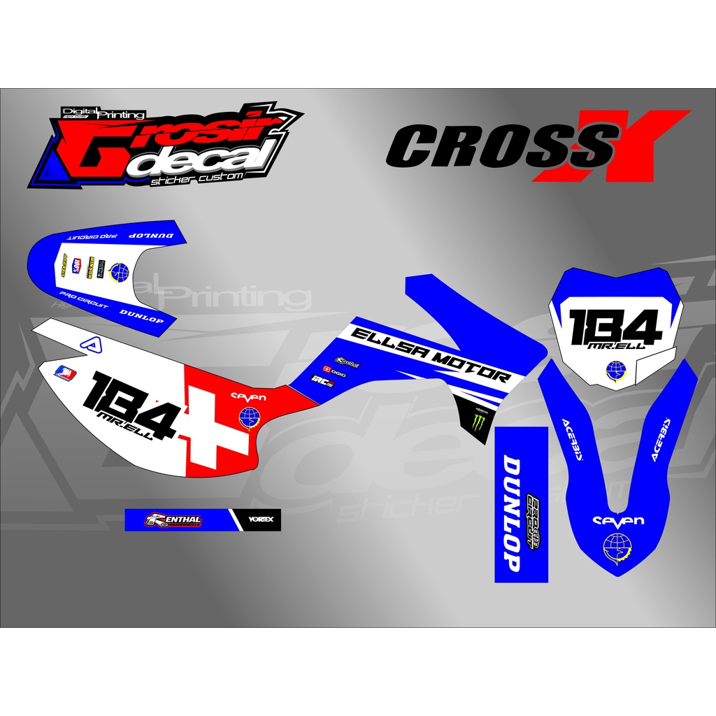 Decal Sticker viar cross X 150 Biru Full Body Dekal Stiker viar cross x 150/200GT