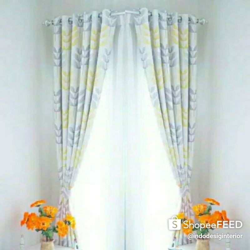 GORDEN JENDELA MOTIF AMANDA KUNING TINGGI 200CM LEBAR 145CM