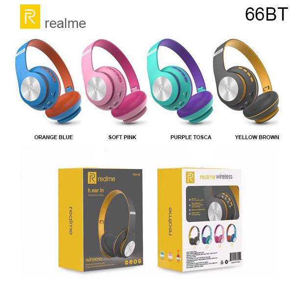 Headset Handsfree Bluetooth Macaron Wireless Stereo Extra Bass 66BT