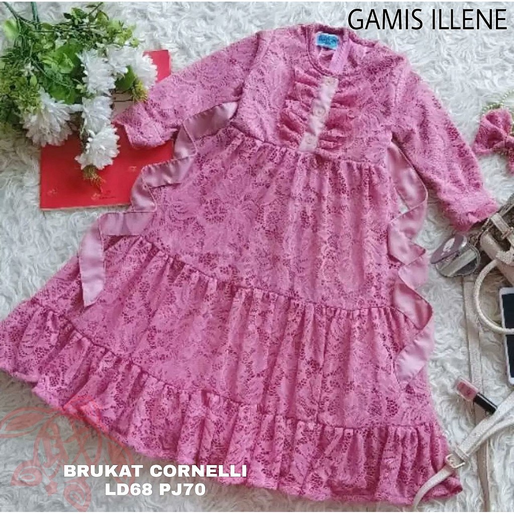 GAMIS ILLENE CORNELI KID eD / DRESS BRUKAT ILLENE ANAK 2-4TH