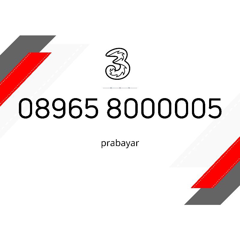 Perdana 3 / Tri / Tree  Kartu Perdana Nomor Cantik